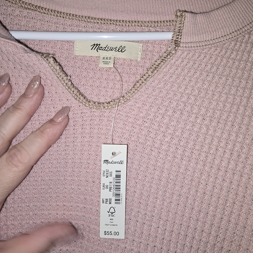Nwt madewell cropped waffle weave top